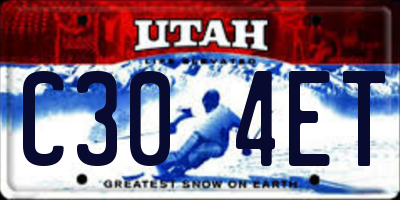 UT license plate C304ET