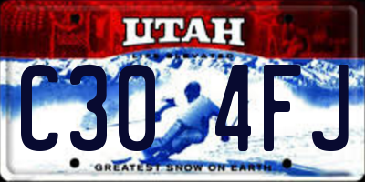UT license plate C304FJ