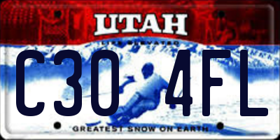 UT license plate C304FL