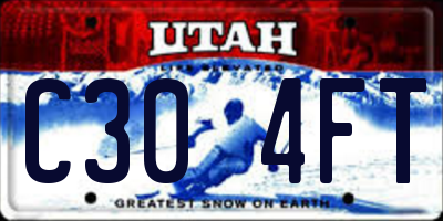 UT license plate C304FT