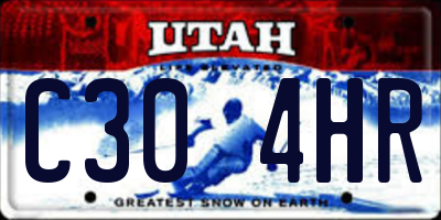 UT license plate C304HR