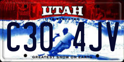 UT license plate C304JV