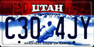 UT license plate C304JY
