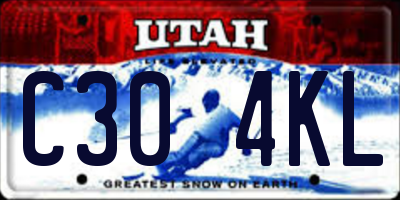 UT license plate C304KL
