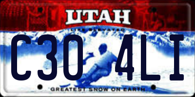 UT license plate C304LI