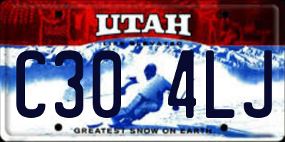 UT license plate C304LJ