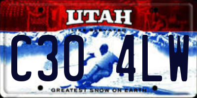 UT license plate C304LW