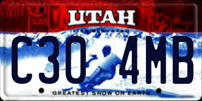 UT license plate C304MB