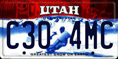 UT license plate C304MC