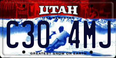 UT license plate C304MJ