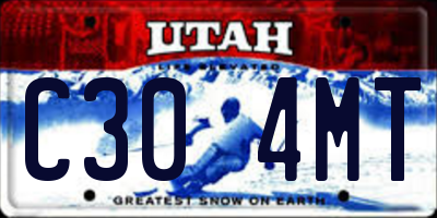 UT license plate C304MT