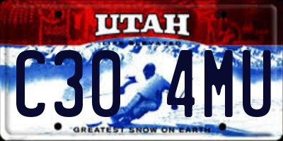UT license plate C304MU