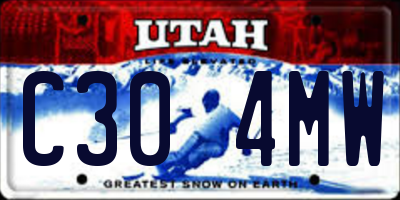 UT license plate C304MW