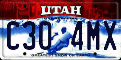 UT license plate C304MX