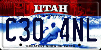 UT license plate C304NL