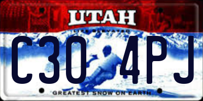 UT license plate C304PJ