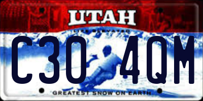 UT license plate C304QM