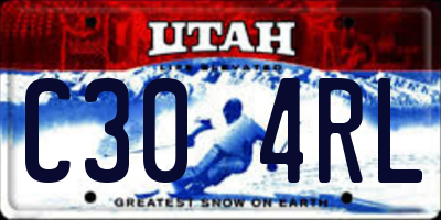 UT license plate C304RL
