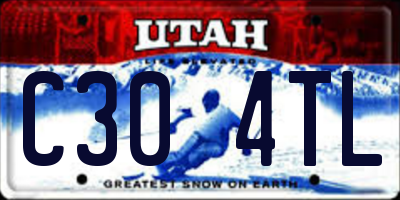 UT license plate C304TL
