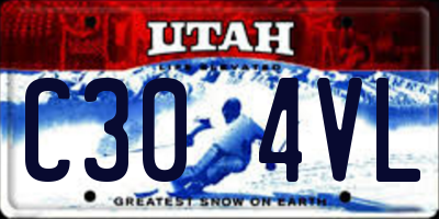UT license plate C304VL
