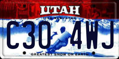 UT license plate C304WJ
