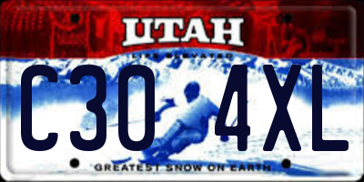 UT license plate C304XL