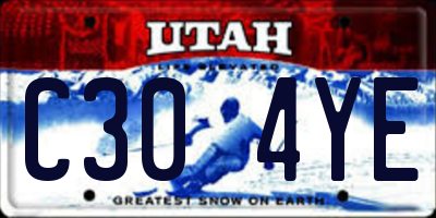 UT license plate C304YE