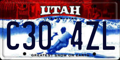 UT license plate C304ZL