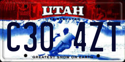 UT license plate C304ZT
