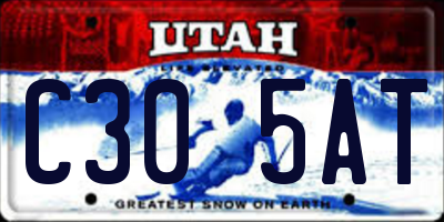 UT license plate C305AT
