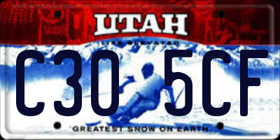 UT license plate C305CF