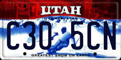 UT license plate C305CN