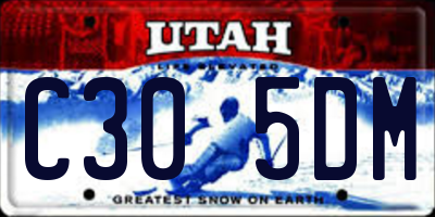 UT license plate C305DM