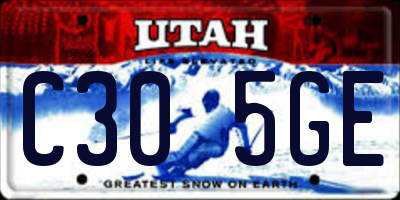 UT license plate C305GE