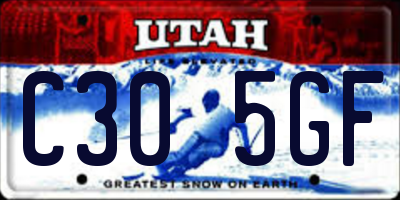 UT license plate C305GF