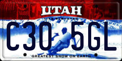 UT license plate C305GL