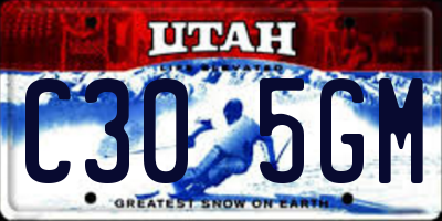 UT license plate C305GM