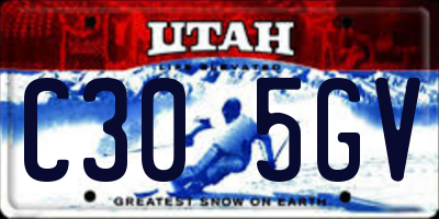 UT license plate C305GV