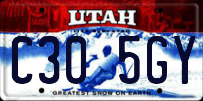UT license plate C305GY