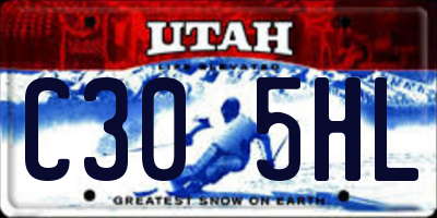 UT license plate C305HL