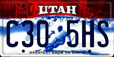 UT license plate C305HS