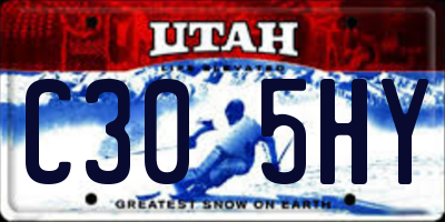 UT license plate C305HY
