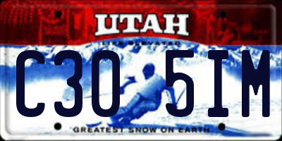 UT license plate C305IM