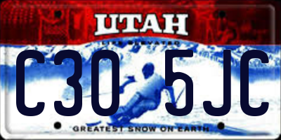 UT license plate C305JC