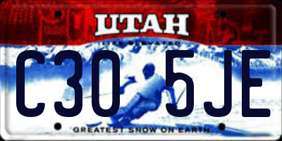 UT license plate C305JE