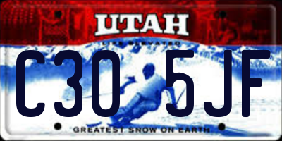 UT license plate C305JF