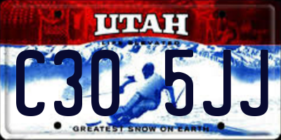 UT license plate C305JJ