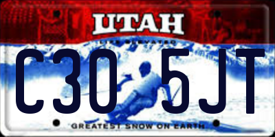 UT license plate C305JT
