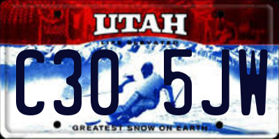 UT license plate C305JW