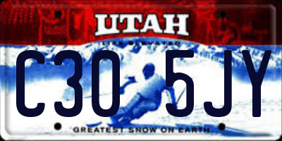 UT license plate C305JY